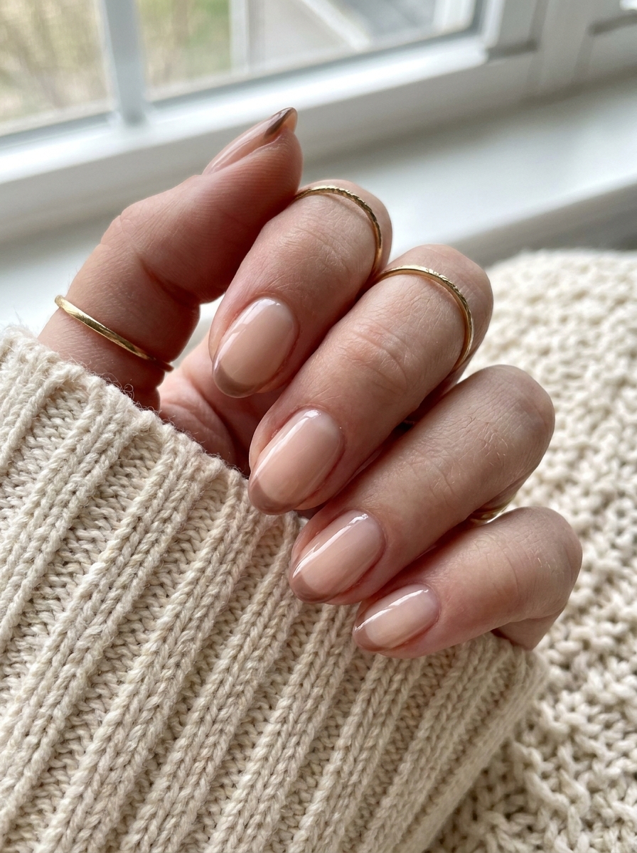 Soft Brown French Nails als Simple Fall Nails Inspiration 2026